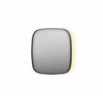 Spiegel INK SP30 40x4x40 cm incl. Indirect LED-Verlichting Rondom en Spiegelverwarming Geborsteld Metal Black