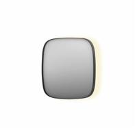 Spiegel INK SP30 40x4x40 cm incl. Indirect LED-Verlichting Rondom en Spiegelverwarming Geborsteld Metal Black - thumbnail