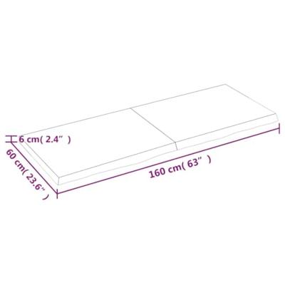 VidaXL Wastafelblad 160x60x(2-6) cm behandeld massief hout donkerbruin VidaXL Wastafelblad 160x60x(2-6) cm behandeld massief hout donkerbruin