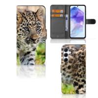 Samsung Galaxy A55 | Telefoonhoesje | Met pasjeshouder | Baby Luipaard - thumbnail