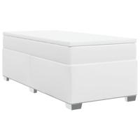 Boxspring met matras kunstleer wit 90x200 cm - thumbnail