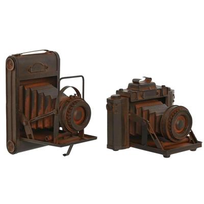 Decoratieve figuren Home ESPRIT Brons Fotocamera Vintage 18 x 13,5 x 14 cm (2 Stuks)