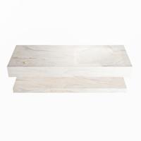 MONDIAZ ALAN-DLUX 120cm planchet Ostra. Vrijhangende wastafel CLOUD rechts zonder kraangat, kleur Ostra. - thumbnail