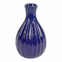 Vaas Keramiek Blad Blauw Medium - thumbnail