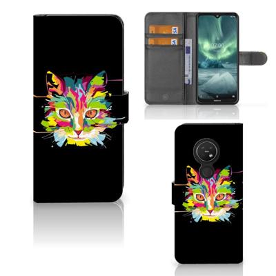 Nokia 7.2 | Nokia 6.2 Leuk Hoesje Cat Color Nokia 7.2 | Nokia 6.2 Leuk Hoesje Cat Color