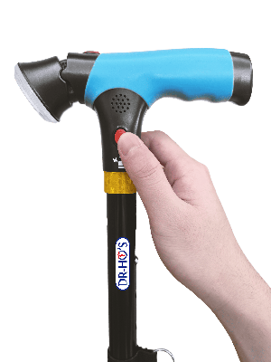 DR-HO'S Get Up & Go Wandelstok - Opvouwbaar, met LED-verlichting en alarm