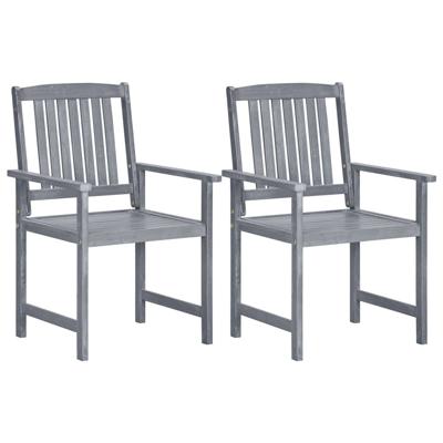 VidaXL Tuinstoelen 2 st massief acaciahout grijs
