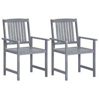 VidaXL Tuinstoelen 2 st massief acaciahout grijs - thumbnail
