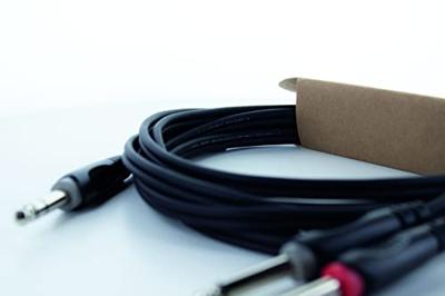 Cordial 14876 Jackplug / Cinch Audio Y-adapter [1x Jackplug male 6,3 mm (stereo) - 2x Jackplug male 6,3 mm (mono)] 1 m Zwart PVC-mantel, Tweelingkabel