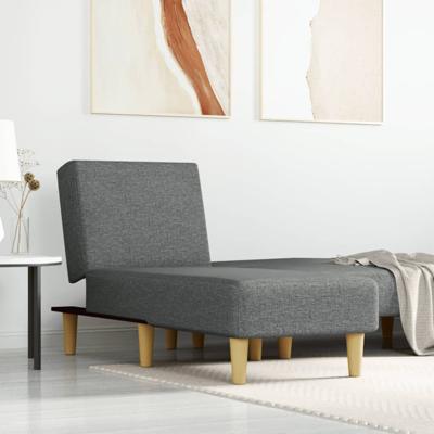 Chaise longue stof donkergrijs
