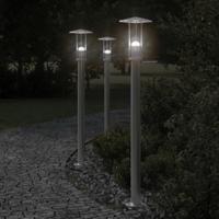 VidaXL Vloerlamp voor buiten 100 cm roestvrijstaal zilverkleurig - thumbnail