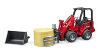 bruder Schäffer Compactlader 2630 met hooibalengrijper modelvoertuig - thumbnail