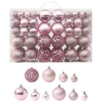 VidaXL 100-delige kerstballenset roze - thumbnail