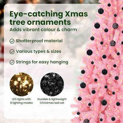 VidaXL Kerstboom met 300 led met standaard roze 210 cm pvc