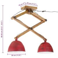 VidaXL Plafondlamp 25 w e27 29x18x85 cm verweerd rood - thumbnail