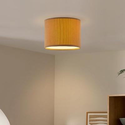 Corduroy Plafondlamp - Cilinder - Karamel - Scandinavische stijl - ø22 x 17 cm - E27 Fitting - Geschikt voor Woonkamers en slaapkamers