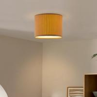 Corduroy Plafondlamp - Cilinder - Karamel - Scandinavische stijl - ø22 x 17 cm - E27 Fitting - Geschikt voor Woonkamers en slaapkamers - thumbnail