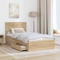 Bedframe met hoofdeinde Sonoma Eiken 100 x 200 cm Bewerkt hout - thumbnail
