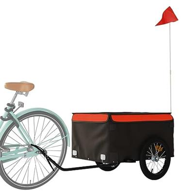 Fietstrailer 45 kg ijzer zwart en oranje Fietstrailer 45 kg ijzer zwart en oranje