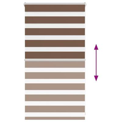 VidaXL Zebra rolgordijn 70x100 cm stofbreedte 65,9 cm polyester bruin