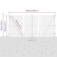 VidaXL Afrasteringspaal zilver 25 x 0,8 m (60 x 60 mm gaas) staal - thumbnail
