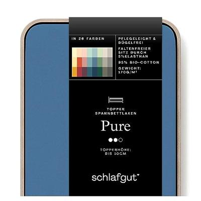 Schlafgut Schlafgut Pure Jersey Topper Hoeslaken M - 120x200 - 130x220 615 Blue Mid - thumbnail
