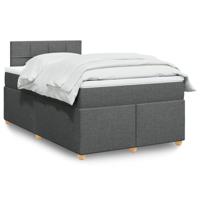 Boxspring met matras stof donkergrijs 120x200 cm - thumbnail
