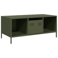 Salontafel 101,5x50x43,5 cm koudgewalst staal olijfgroen - thumbnail