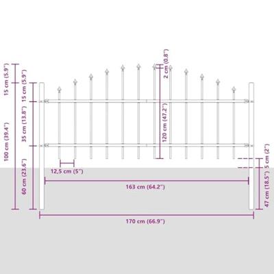 Tuinhek 5 pcs Wit 170 x 140 cm Gepoedercoat staal