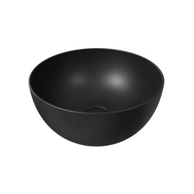 Ronde Waskom Opbouw Salenzi Unica Round 40x20 cm Mat Zwart (inclusief bijpassende afvoerplug)