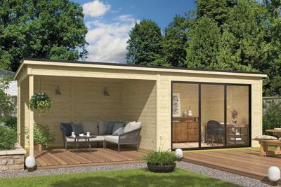 Blokhut Pernilla 385x295 Aanbouw Outdoor Life - Outdoor life
