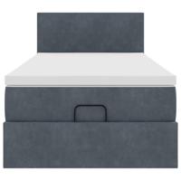 Ottoman bed met matras 90x200cm fluweel donkergrijs - thumbnail