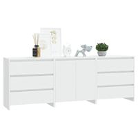 3 st Dressoirs bewerkt hout wit - thumbnail