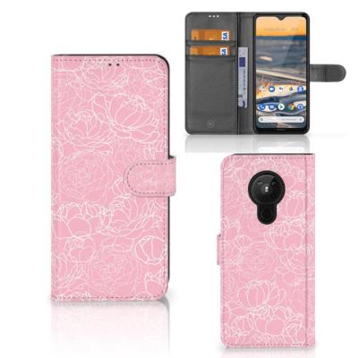 Nokia 5.3 Hoesje White Flowers