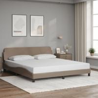 Bedframe met hoofdbord kunstleer cappuccinokleurig 180x200 cm - thumbnail