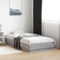 Bedframe bewerkt hout betongrijs 90x190 cm - thumbnail