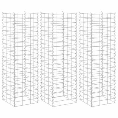 Schanskorf plantenbakken 3 st verhoogd 30x30x100 cm ijzer