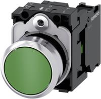 Siemens 3SU11500AB401BA0 3SU1150-0AB40-1BA0 Druktoets Metalen frontring, Hoogglans, Bedieningsknop vlak Groen 1 stuk(s) - thumbnail