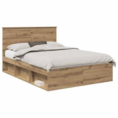 Bedframe Ambachtelijk eiken 150 x 200 cm Massief grenenhout