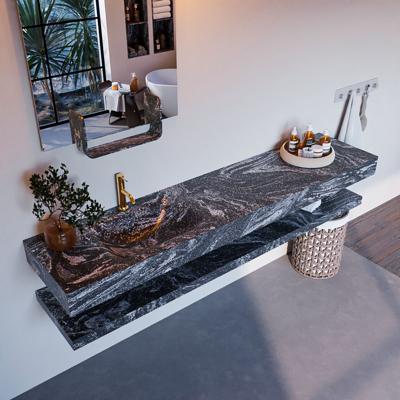 MONDIAZ ALAN-DLUX 200cm planchet Lava. Vrijhangende wastafel CLOUD links 1 kraangat, kleur Lava. MONDIAZ ALAN-DLUX 200cm planchet Lava. Vrijhangende wastafel CLOUD links 1 kraangat, kleur Lava.