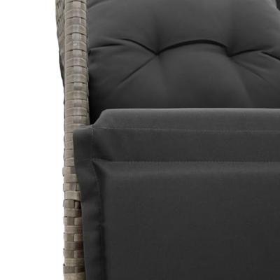 9-delige Tuinset met kussens poly rattan grijs