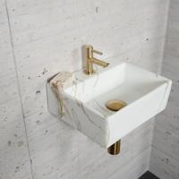 Wiesbaden Fonteinset Carrara Marmerlook Color Messing Goud - Fonteinset Met Amador Kraan - thumbnail