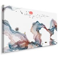 Schilderij - Abstract Landschap , print op canvas, premium print , Wanddecoratie - thumbnail