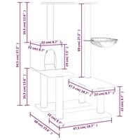Kattenmeubel met sisal krabpalen 94,5 cm donkergrijs - thumbnail