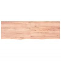Tafelblad 160x50x(2-4)cm behandeld massief eikenhout lichtbruin - thumbnail