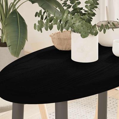 Tafelblad 80x40x4 cm ovaal massief eikenhout donkerbruin