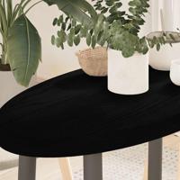 Tafelblad 80x40x4 cm ovaal massief eikenhout donkerbruin - thumbnail