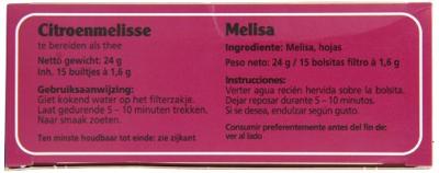 Floradix Citroen Melisse Thee 15 zakjes - thumbnail