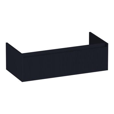 Brauer Hope Wavy - Onderkast - 100 cm - met 1 Softclose Lade Greeploos en 1 Sifon Uitsparing - Mat Zwart