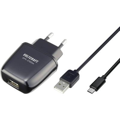VOLTCRAFT SPS-2100m USB-oplader 10.5 W 1x USB-A, 1x Micro-USB Zwart Binnen Geschikt voor Raspberry Pi 2